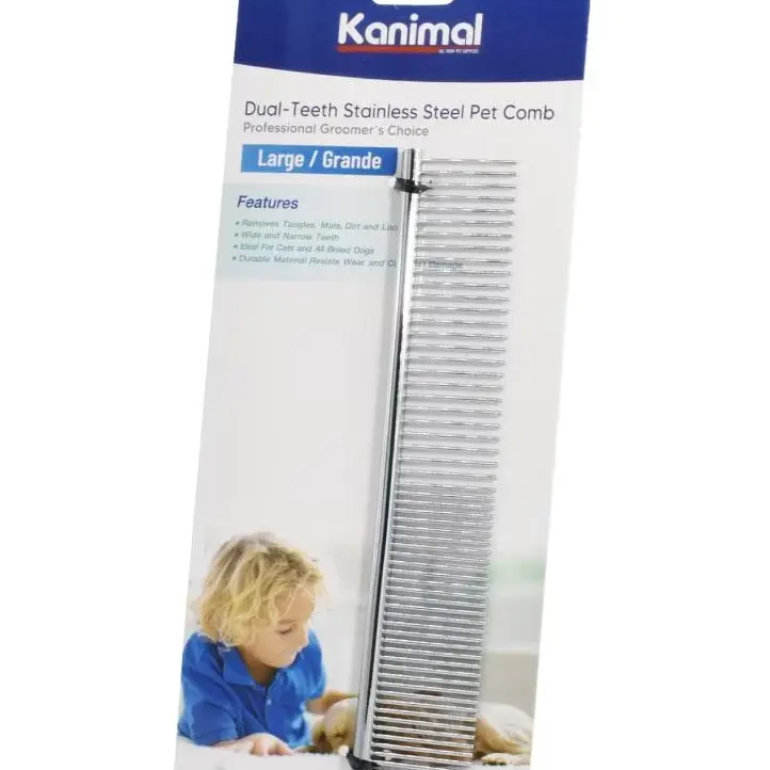 Kanimal Dual-Teeth Pet Comb หวีสางขน ไร้ด้าม รุ่นฟันเล็ก+ใหญ่