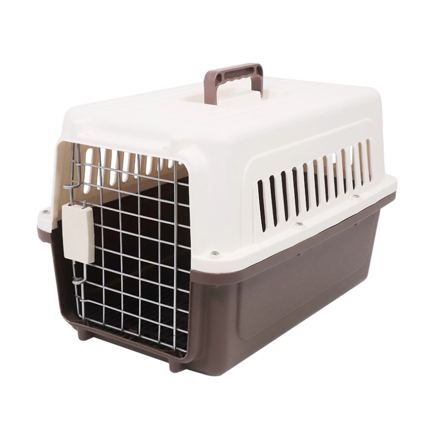 Pet Carrier – White/Brown