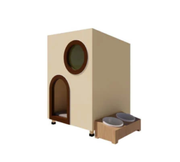 บ้านสัตว์เลี้ยง MUMU D&C PET HOUSE รุ่น MINIMAL01 ขนาด 60X60X95 ซม.สีน้ำตาล