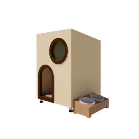 บ้านสัตว์เลี้ยง MUMU D&C PET HOUSE รุ่น MINIMAL01 ขนาด 60X60X95 ซม.สีน้ำตาล