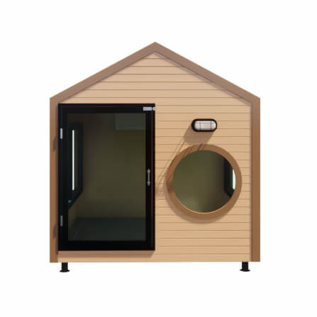 บ้านสัตว์เลี้ยง MUMU D&C PET HOUSE รุ่น PET HAVEN ขนาด 150X150X120 ซม.สีน้ำตาล แถมฟรี! พัดลม HATARI 16 นิ้ว